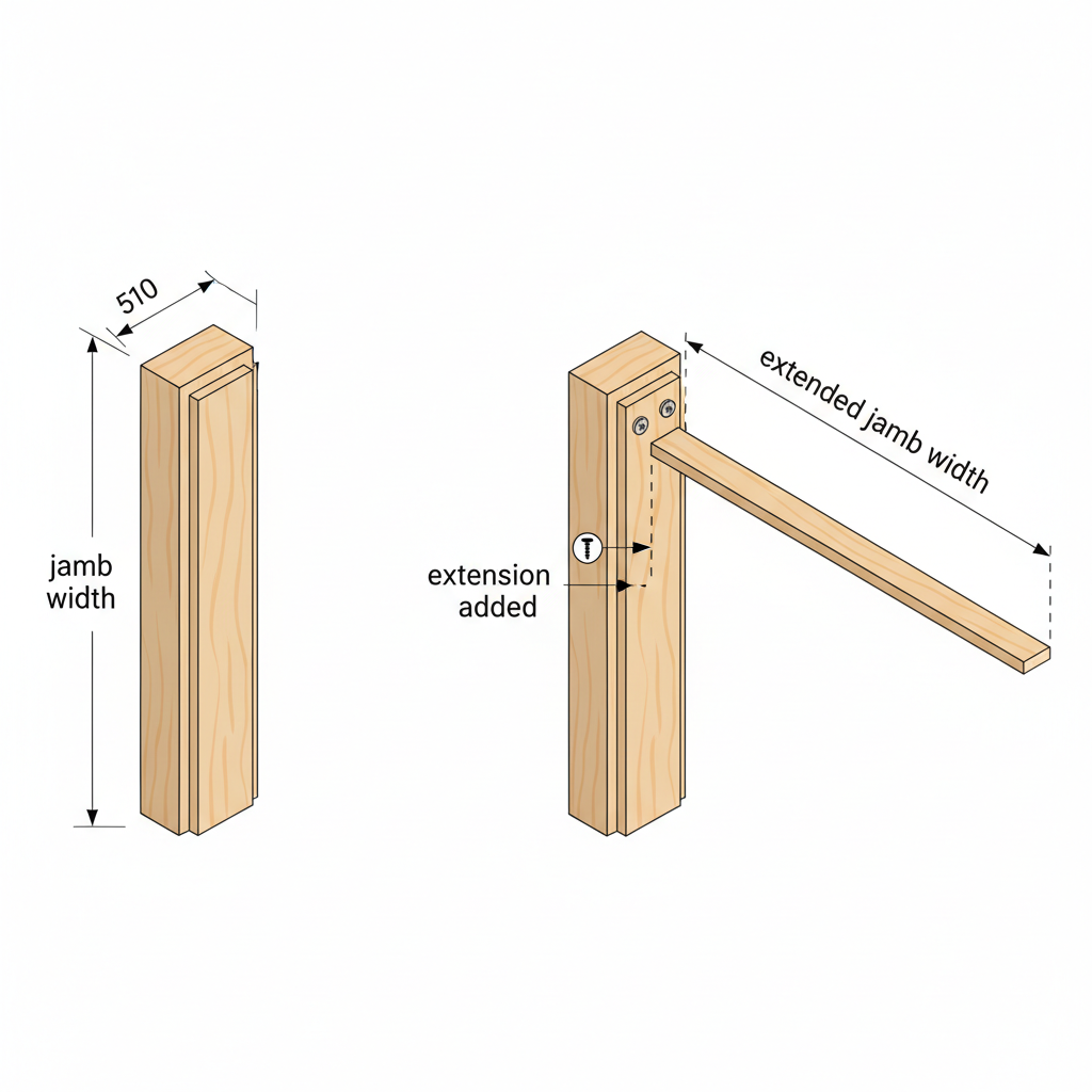 Finnish Sauna Builders DOOR STOP EXTENSIONS to increase jamb thickness from 4 5/8- 7"