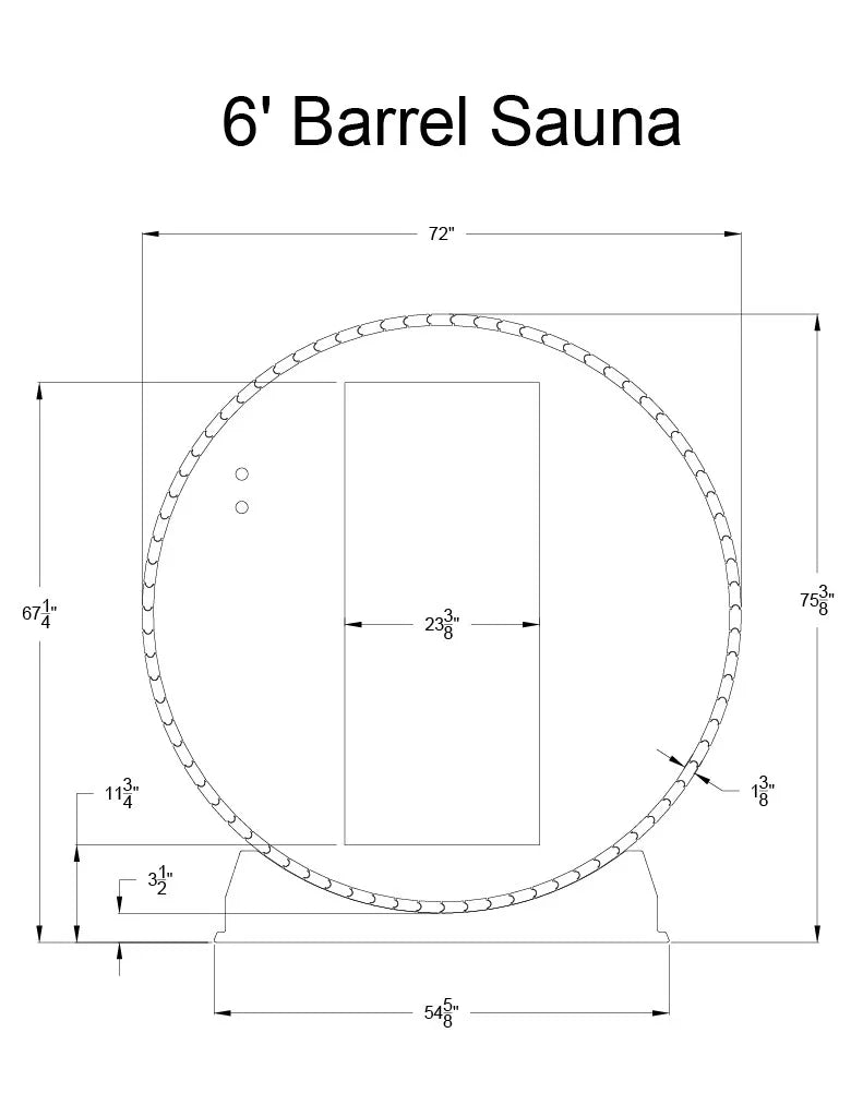Almost Heaven Audra 4 Person Canopy Barrel Sauna Rustic Cedar,Onyx - Stained Southern Pine Almost Heaven Sauna Almost_Heaven_6ft_Barrel_Measurements_acd72b8f-d931-4428-8ccd-cb461d502753.webp