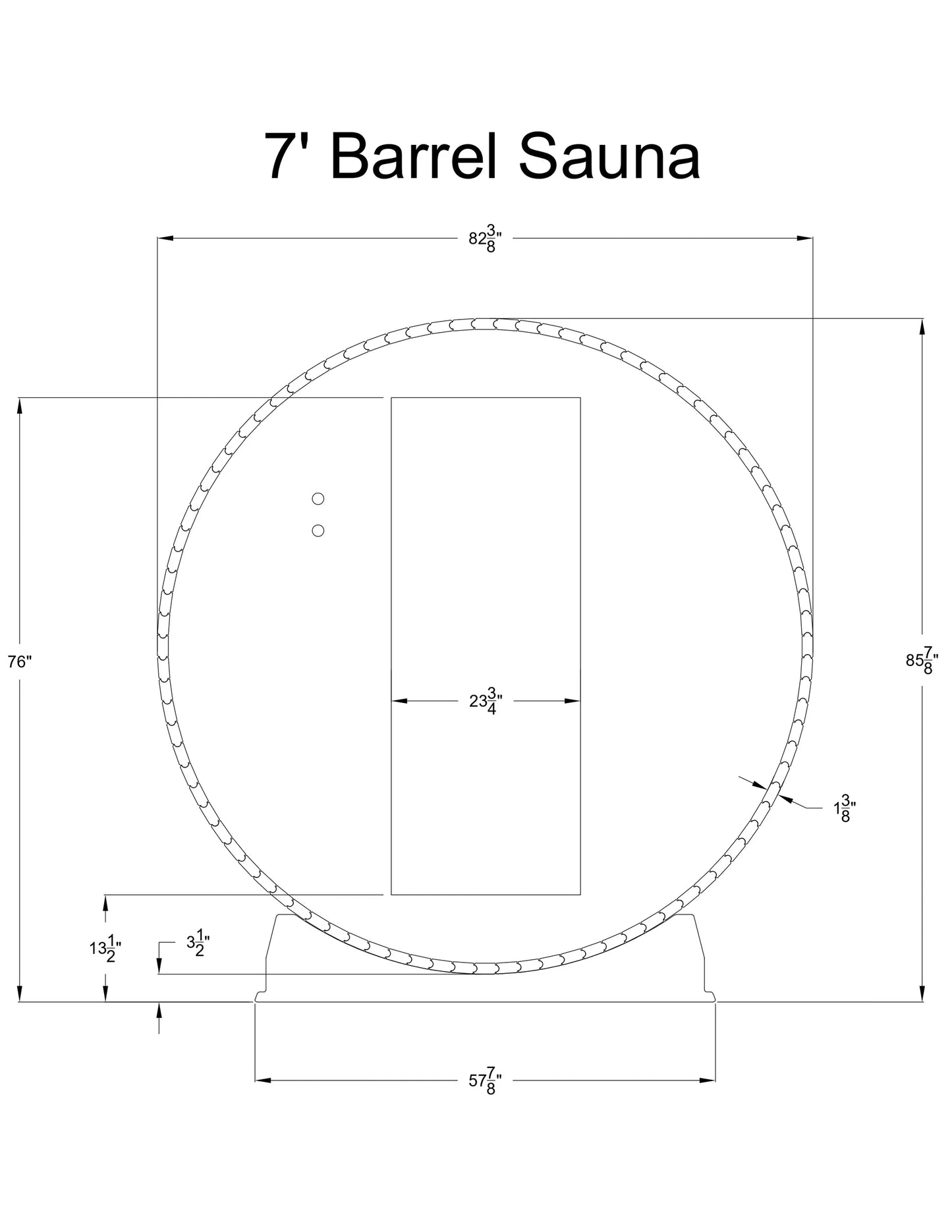 Almost Heaven Lewisburg 6 Person Classic Barrel Sauna Rustic Cedar,Onyx - Stained Southern Pine Almost Heaven Sauna Almost_Heaven_7ft_Barrel_Diameter_fecbd909-95ee-4188-bedb-c9a23efd5d3b.webp