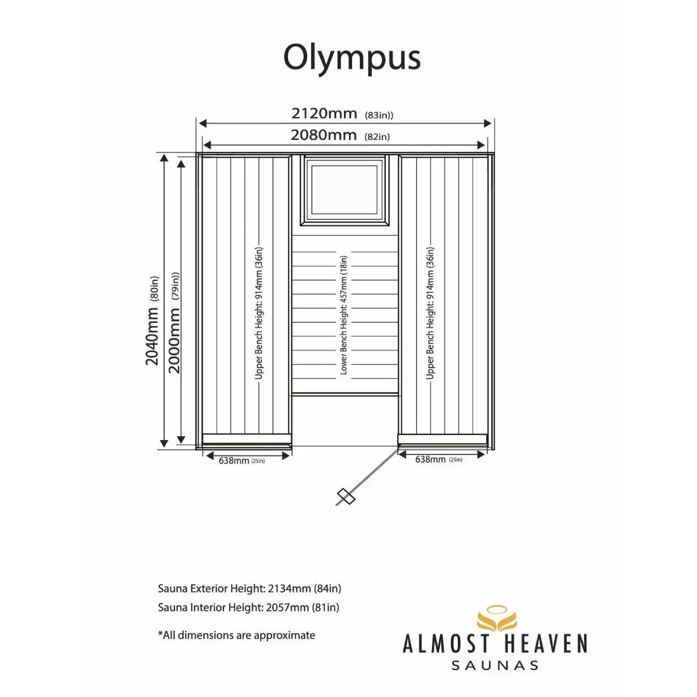 Almost Heaven Olympus 6-8 Person Indoor Sauna