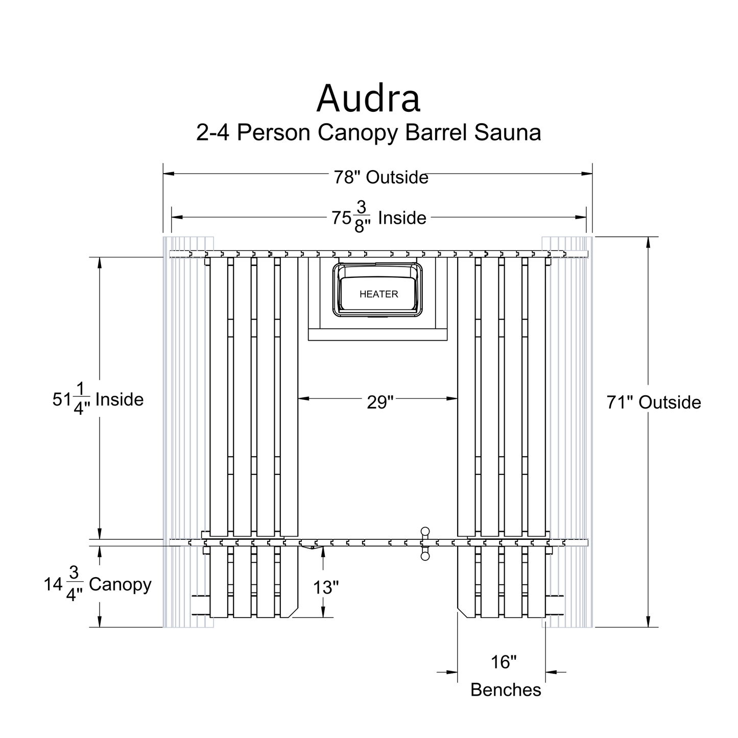 Almost Heaven Audra 4 Person Canopy Barrel Sauna - photo 11