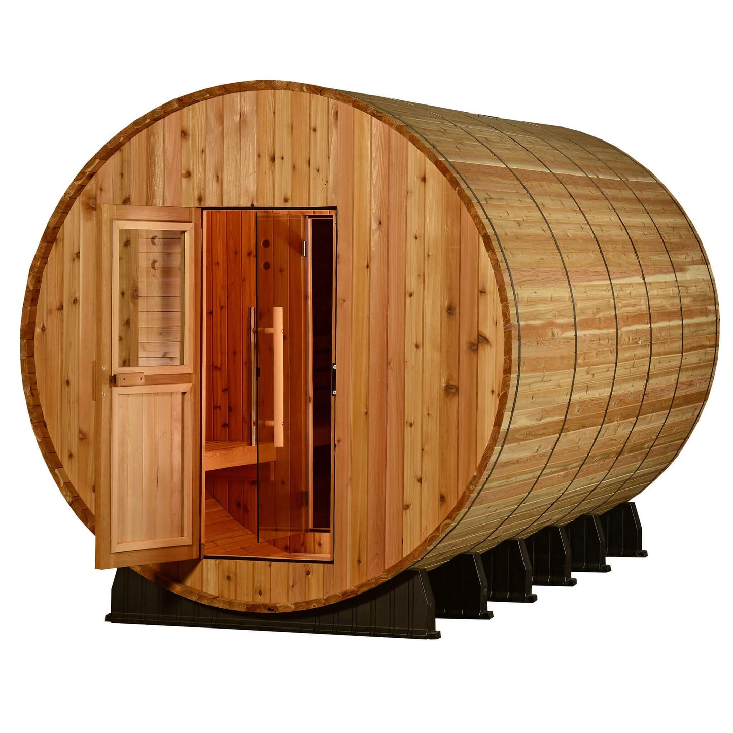 Almost Heaven Saunas Shenandoah 6 Person Barrel Sauna with Changing Room