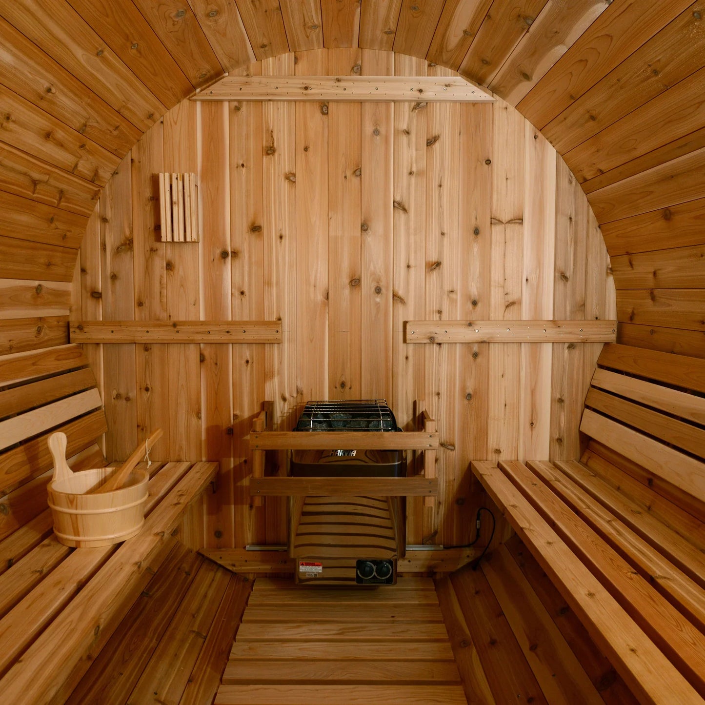 Almost Heaven Audra 4 Person Canopy Barrel Sauna Rustic Cedar,Onyx - Stained Southern Pine Almost Heaven Sauna Barrel_Interior_3_fa117cb7-5241-4970-a6b6-76b05b95be5b.webp