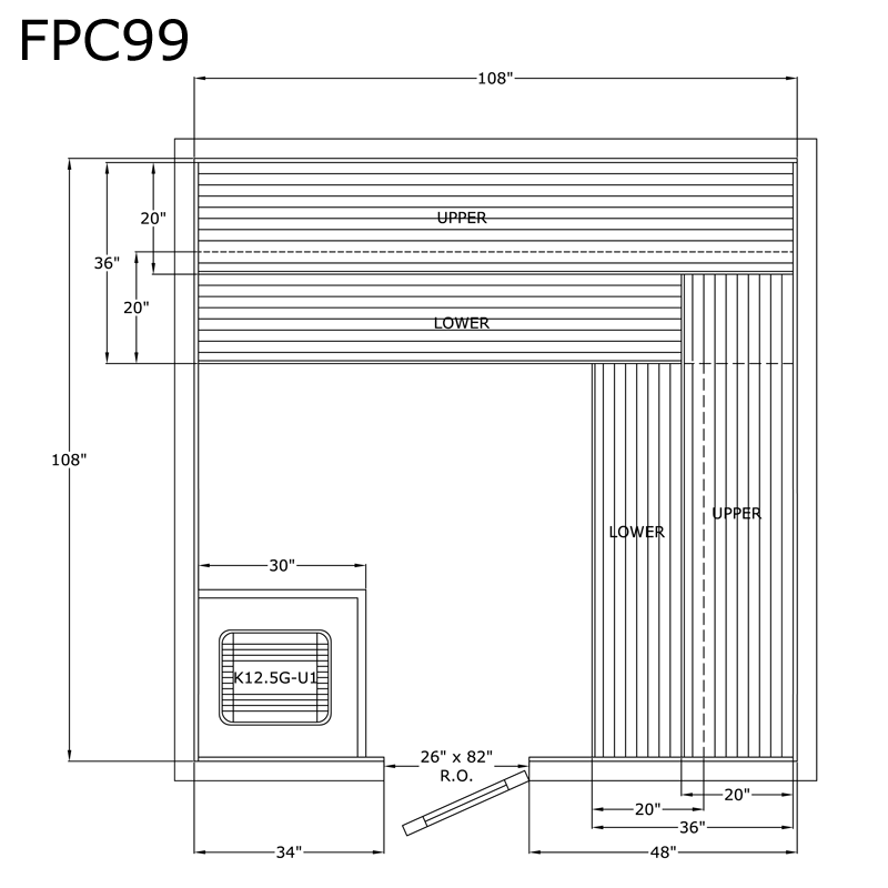 Finlandia Sauna 9' x 9' x 7' Pre-Cut Sauna Kit Standard Option / 7 Foot Tall / No Backrest,Standard Option / 7 Foot Tall / Backrest + $386.10,Standard Option / 7 Foot Tall / Backrest & Skirts + $2194.80,Standard Option / 8 Foot Tall + $510.84 / No Backres