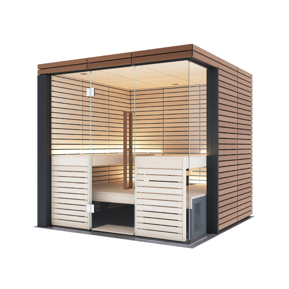 Harvia Lindea View Large Indoor Sauna | Lime Wood Interior & Thermo-Lime Exterior | 4-6 Person