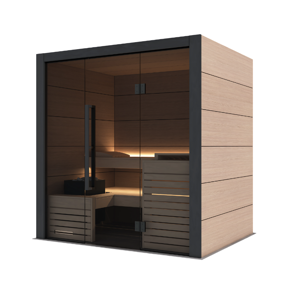 Harvia Fuji Medium Sauna Cabin | Oak | 8.0 kW Virta Fenix