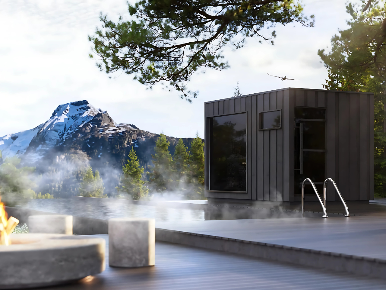 Harvia Legend Outdoor Sauna | Stained Spruce | 4-6 Person
