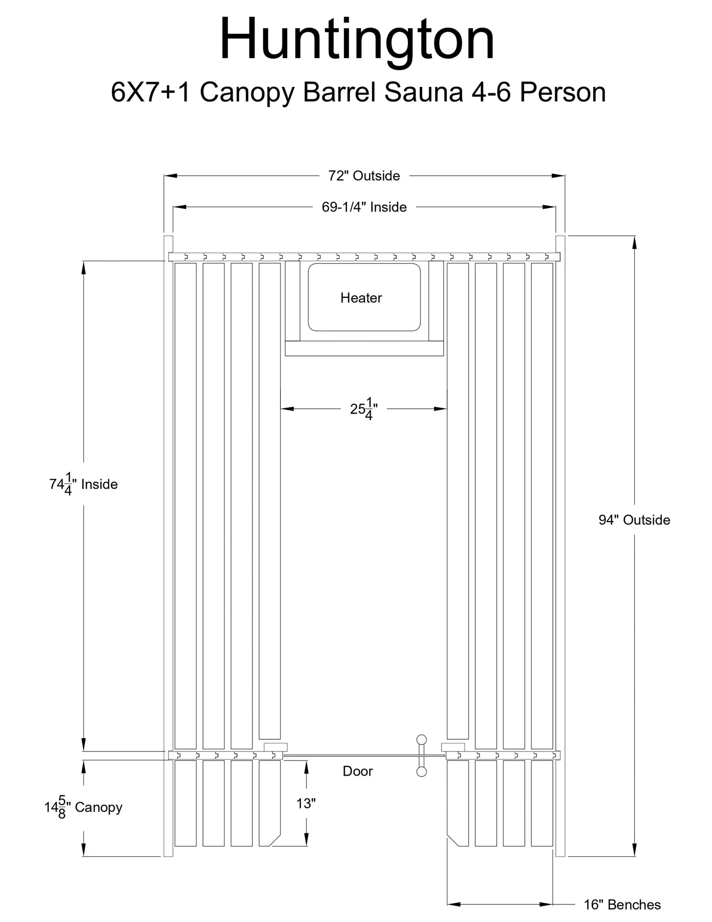 Almost Heaven Huntington 6 Person Canopy Barrel Sauna Rustic Cedar,Onyx - Stained Southern Pine Almost Heaven Sauna HuntingtonLayoutDrawing_1e47db10-1903-4dad-92b9-884c501f1372.webp