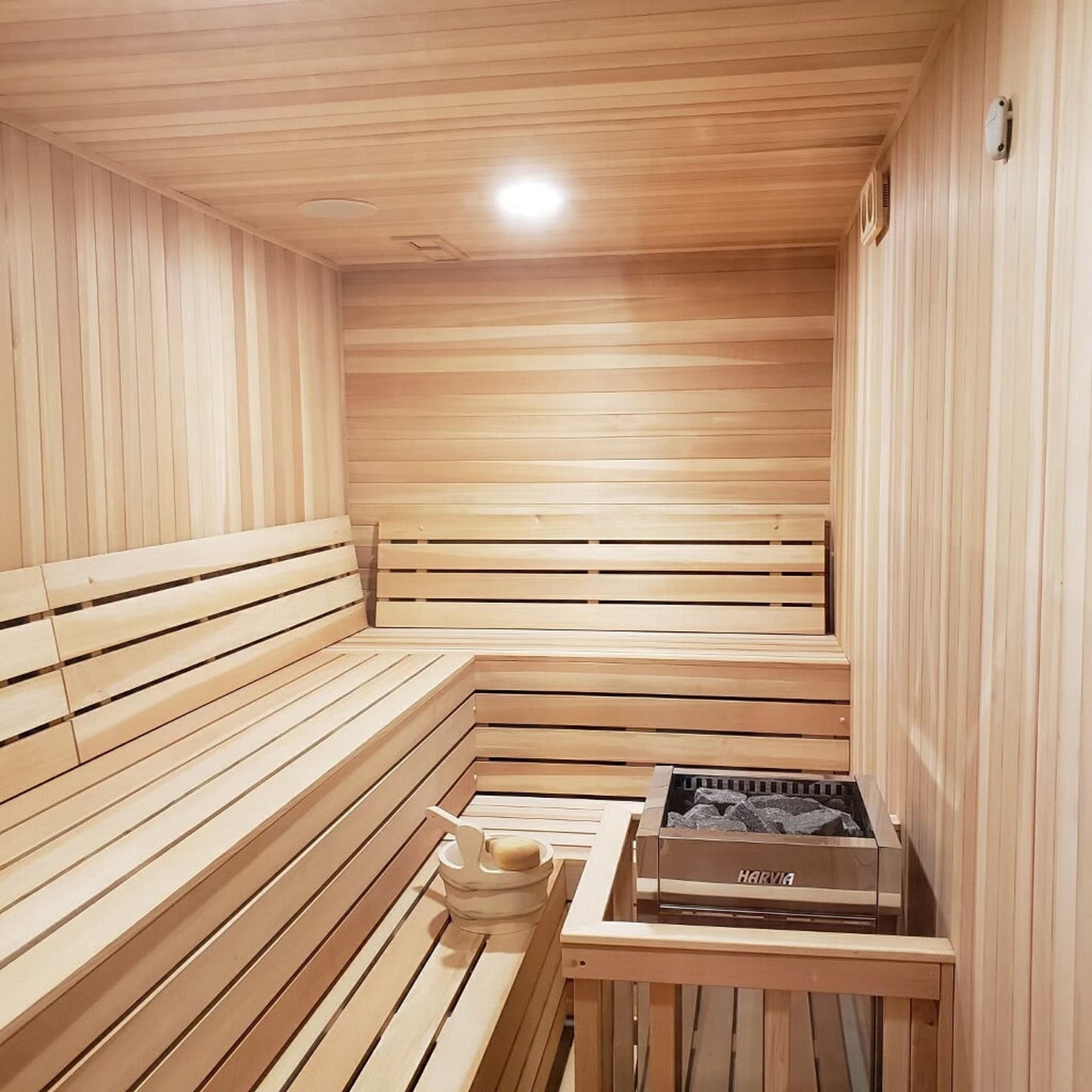 Finnish Sauna Builders 4' x 6' x 7' Pre-Built Indoor Sauna Kit Clear Cedar / Option 1,Clear Cedar / Option 2,Clear Cedar / Option 3,Clear Cedar / Option 4,Clear Cedar / Option 5,Clear Cedar / Option 6,Clear Cedar / Option 7,Clear Cedar / Option 8,Clear Ce