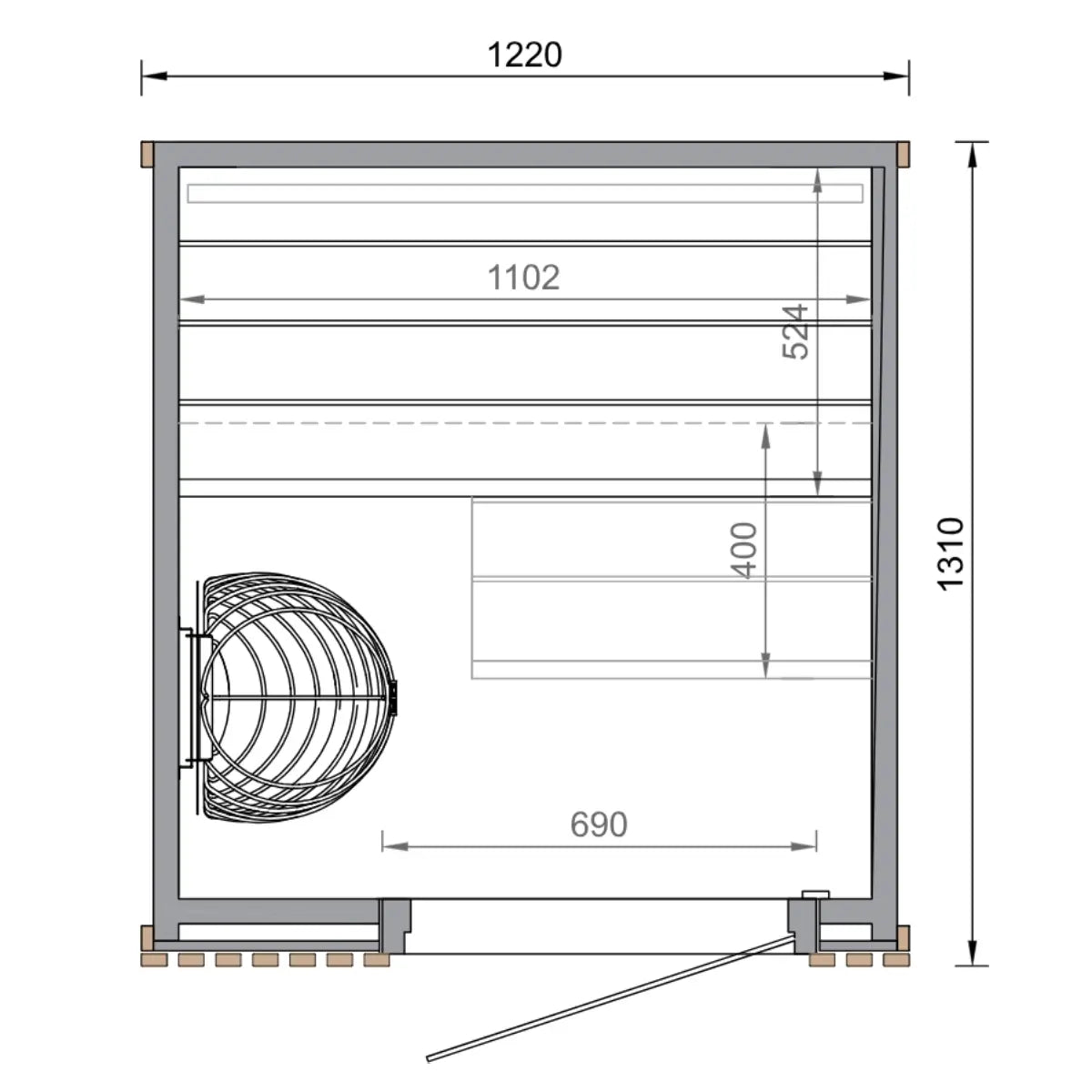 Leil® Como 1-120 1 Person Indoor Sauna Kit