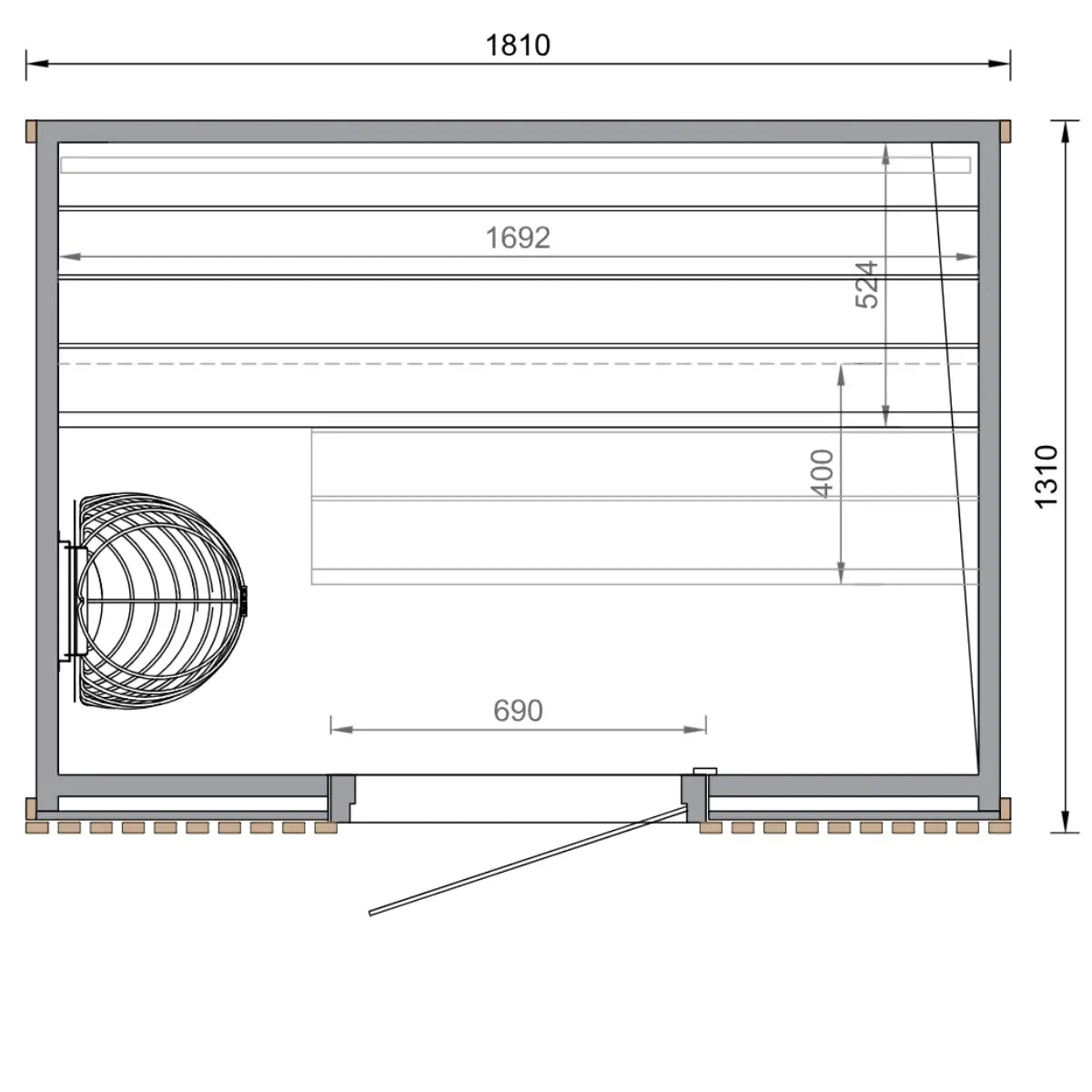 Leil® Como 3-180 3 Person Indoor Sauna Kit