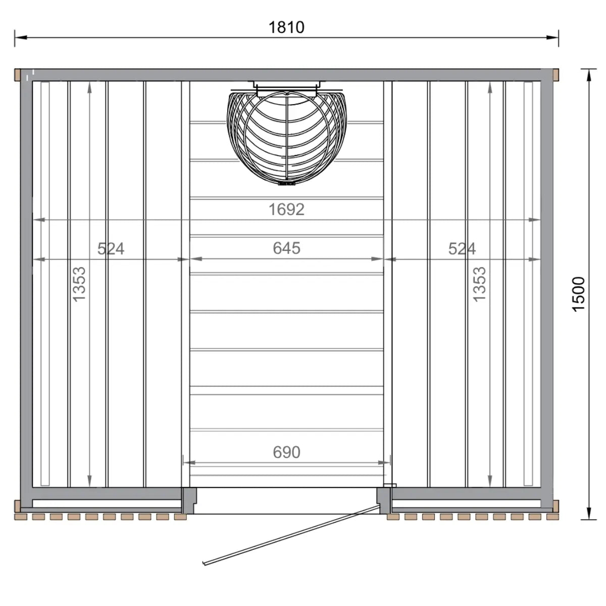 Leil® Como 4-180 4 Person Indoor Sauna Kit