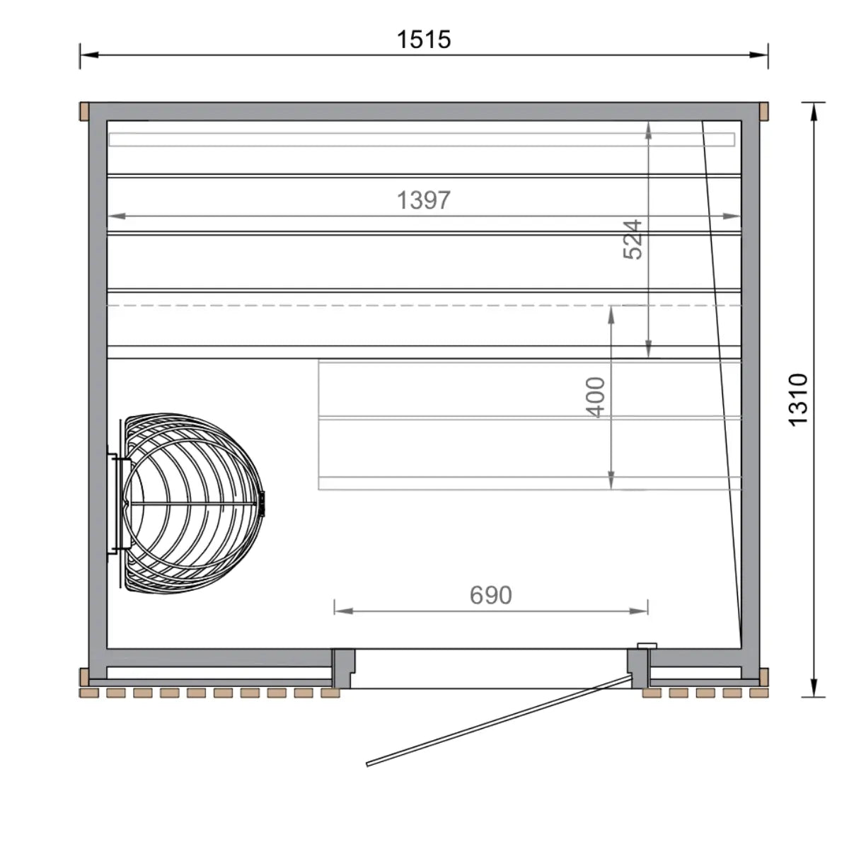 Leil® Como 2-150 2 Person Indoor Sauna Kit