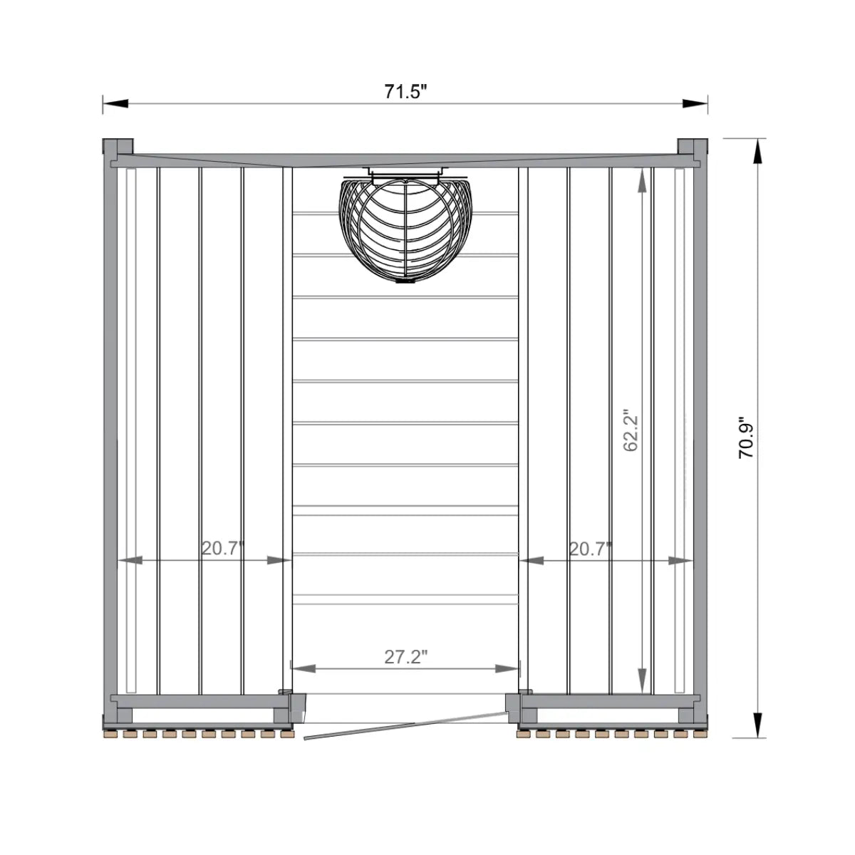 Leil® Viva 180 3 Person Outdoor Sauna Kit