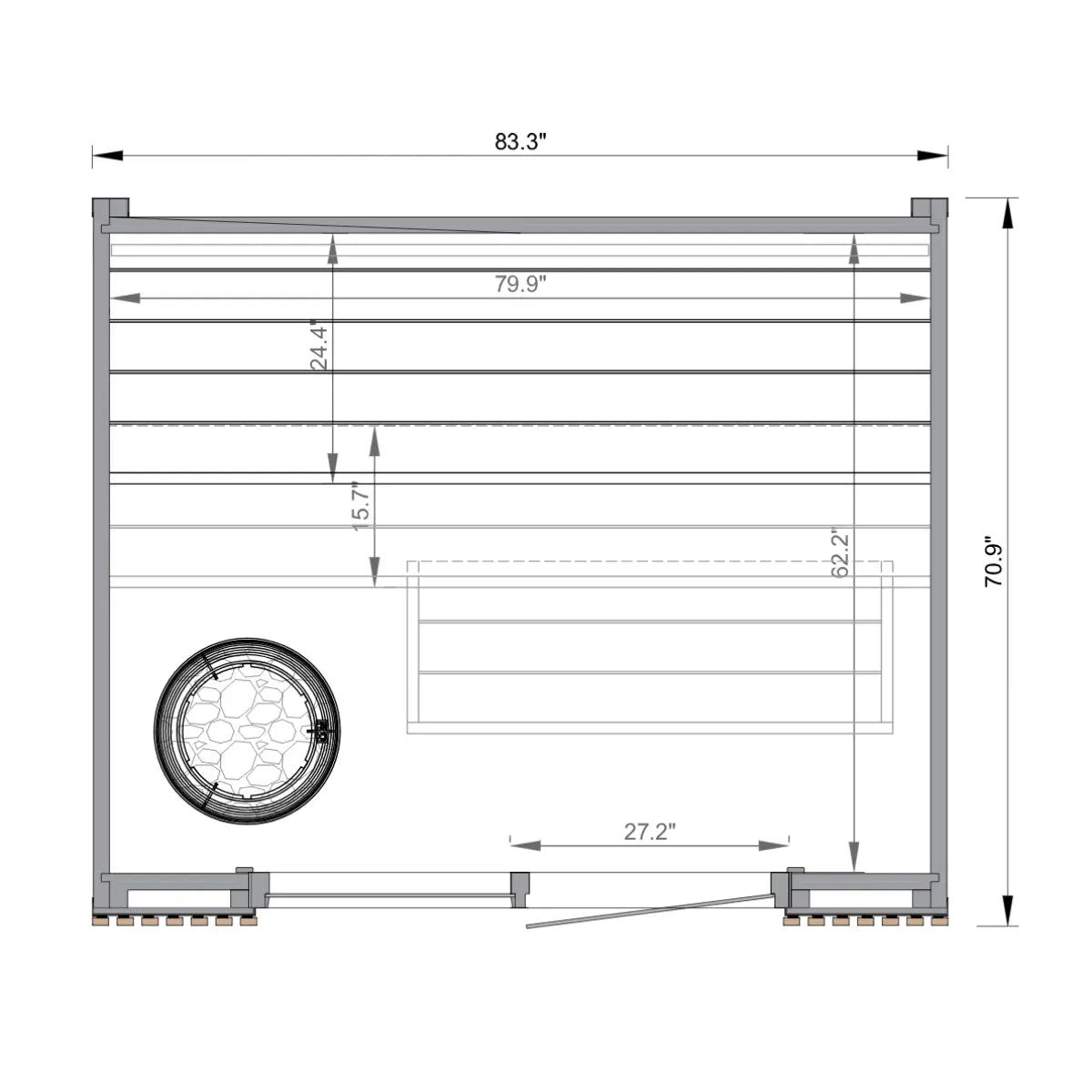 Leil® Viva 210 4 Person Outdoor Sauna Kit