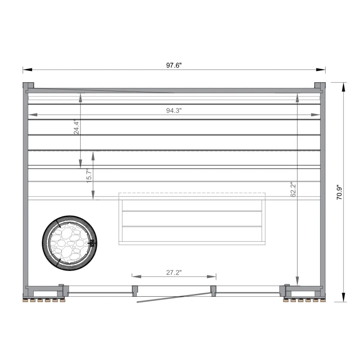 Leil® Viva 250 4 Person Outdoor Sauna Kit