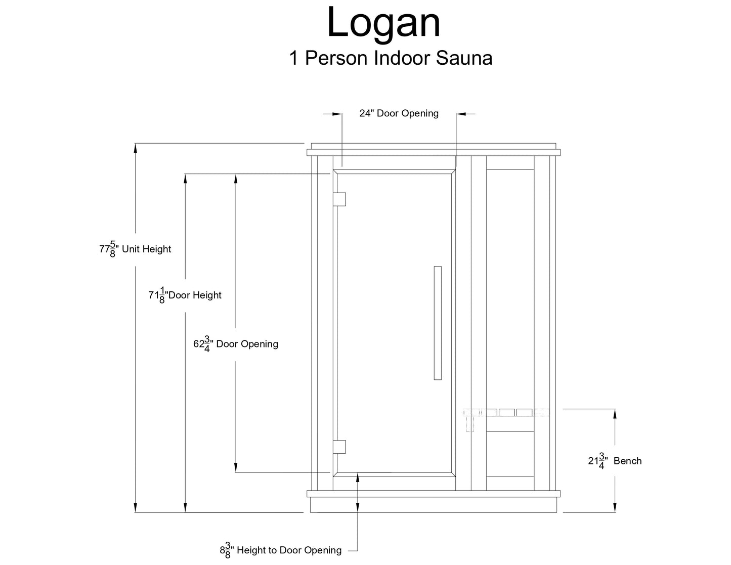 Almost Heaven Logan 1 Person Indoor Sauna Respite Series