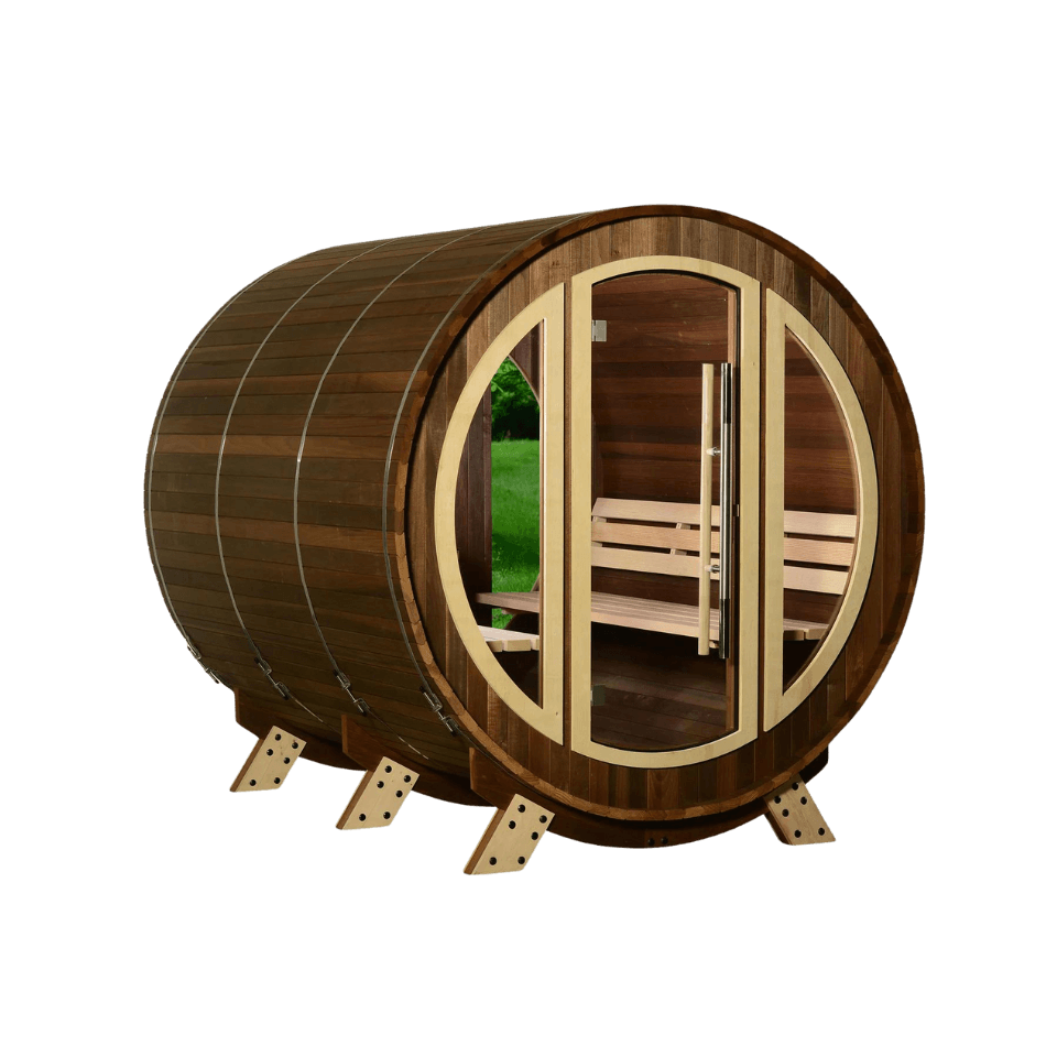 Harvia Phoenix 7x8 Luxury Barrel Sauna | Thermally Modified Poplar | 6 Person