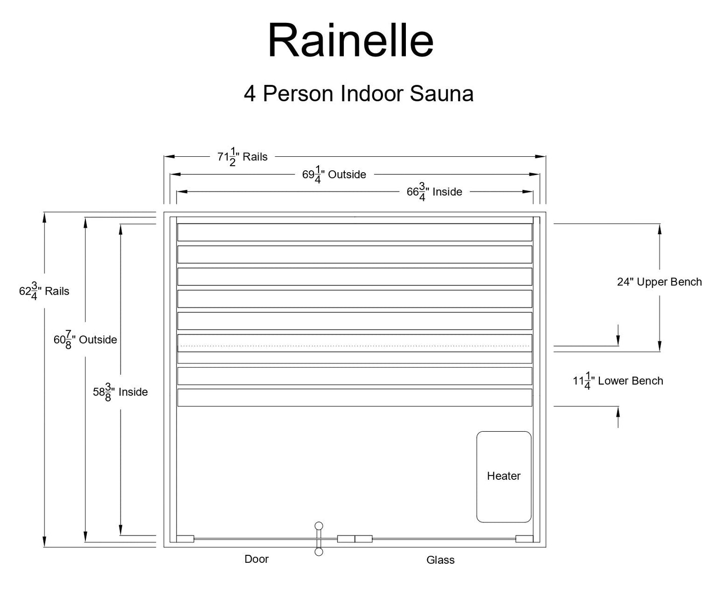 Almost Heaven Rainelle 4 Person Indoor Sauna Respite Series