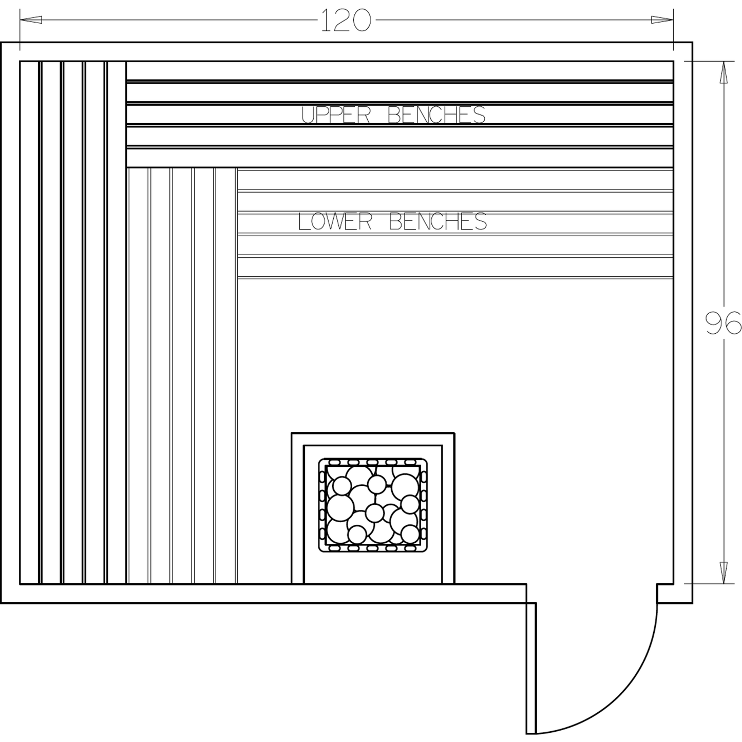 Finnish Sauna Builders 8' x 10' x 7' Pre-Cut Sauna Kit
