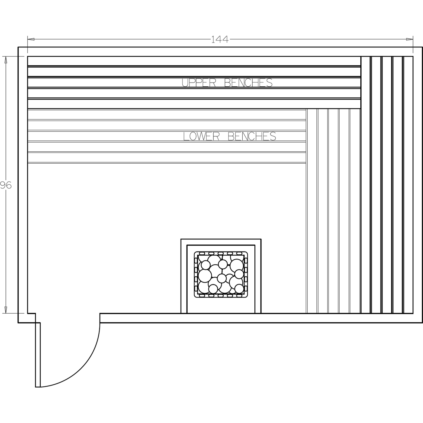 Finnish Sauna Builders 8' x 12' x 7' Pre-Cut Sauna Kit