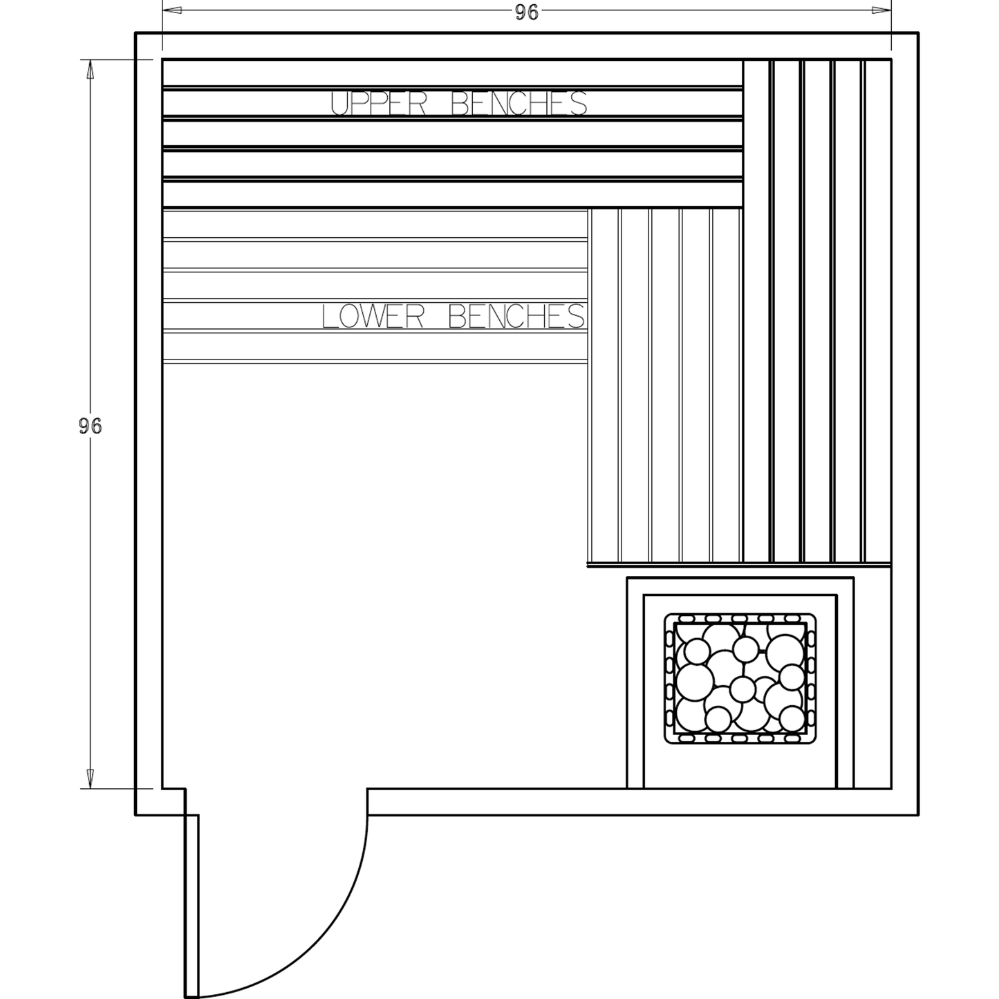 Finnish Sauna Builders 8' x 8' x 7' Pre-Cut Sauna Kit