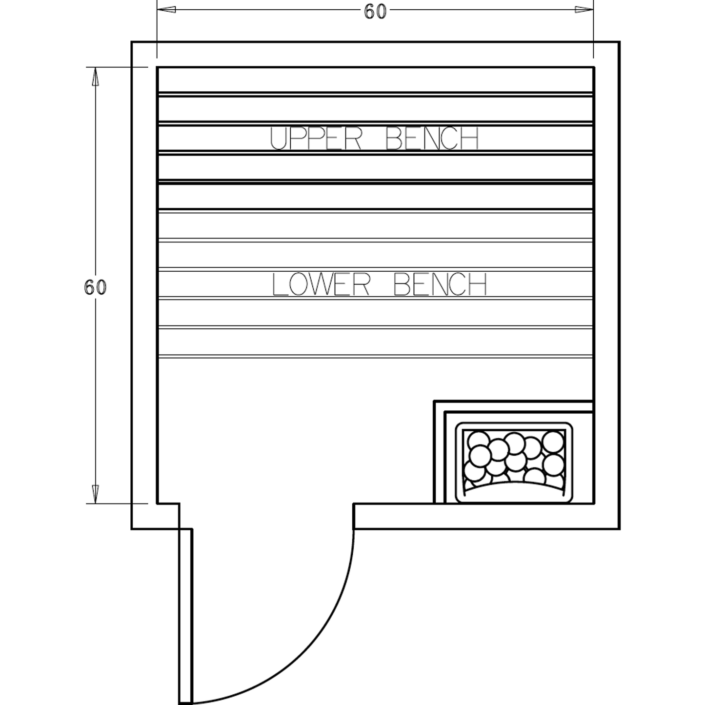 Finnish Sauna Builders 5' x 5' x 7' Pre-Cut Sauna Kit