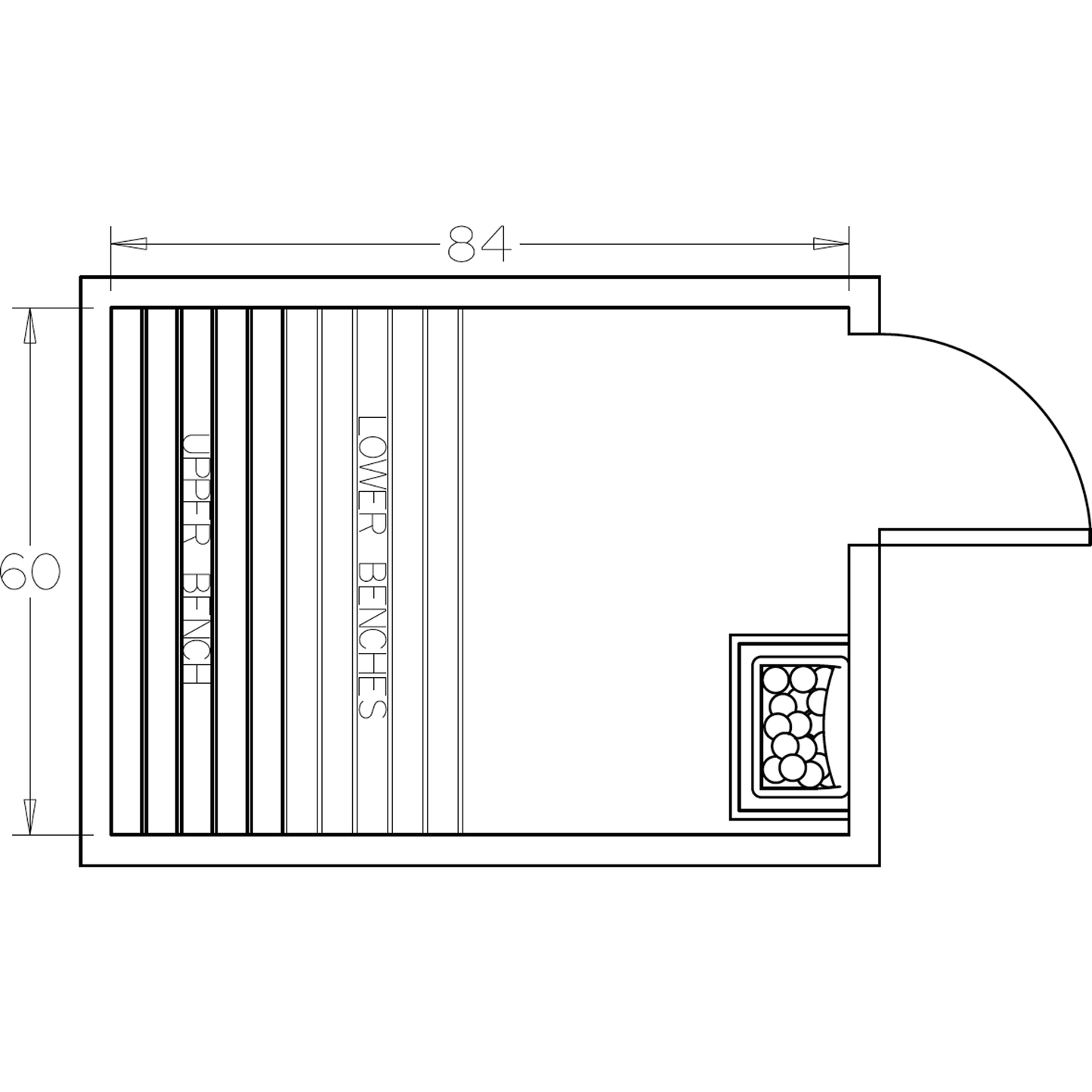 Finnish Sauna Builders 5' x 7' x 7' Pre-Cut Sauna Kit
