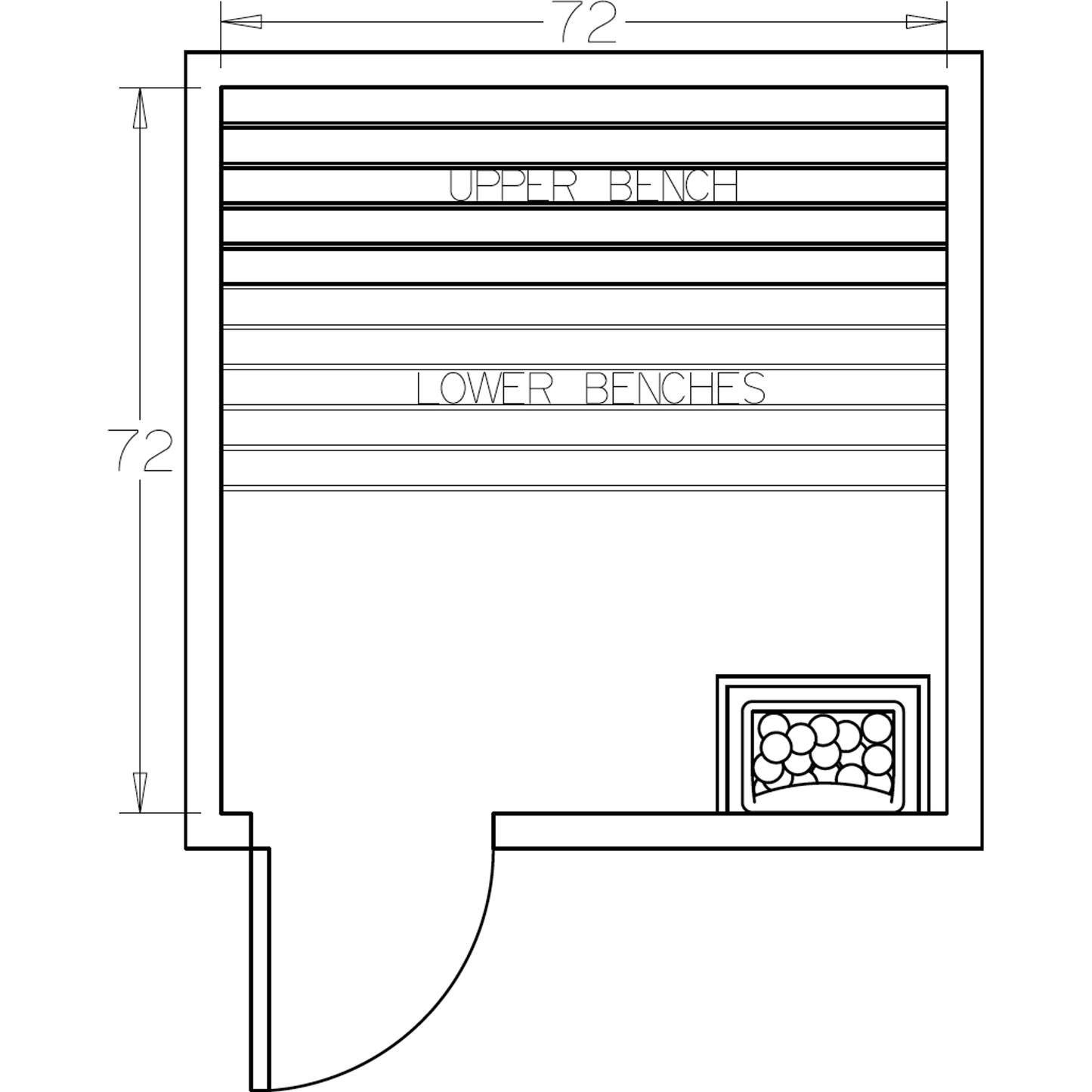 Finnish Sauna Builders 6' x 6' x 7' Pre-Cut Sauna Kit