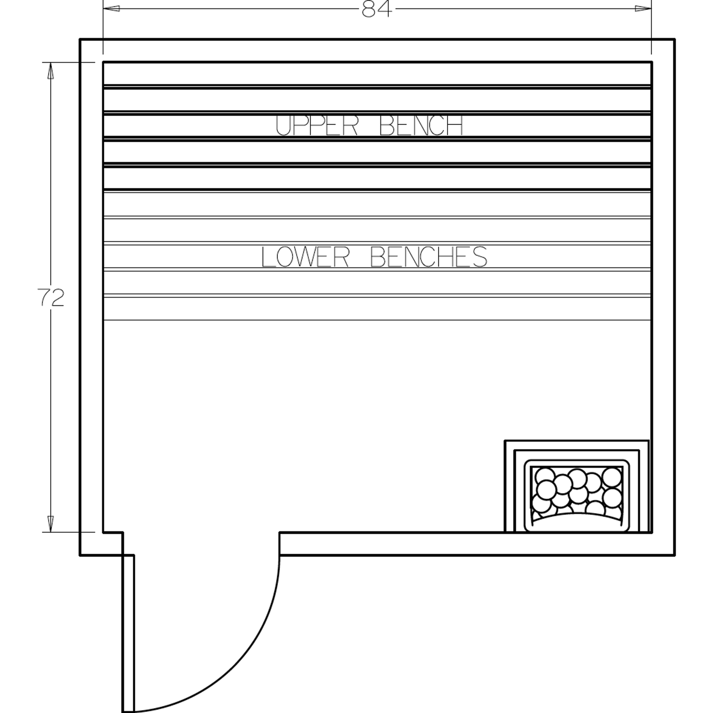 Finnish Sauna Builders 6' x 7' x 7' Pre-Cut Sauna Kit