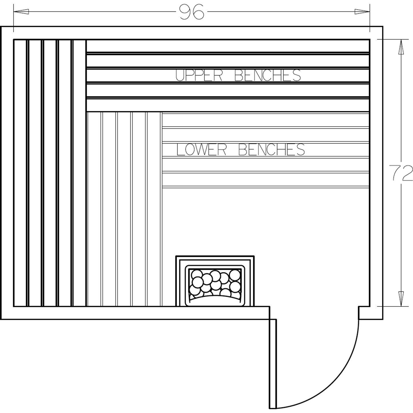 Finnish Sauna Builders 6' x 8' x 7' Pre-Cut Sauna Kit