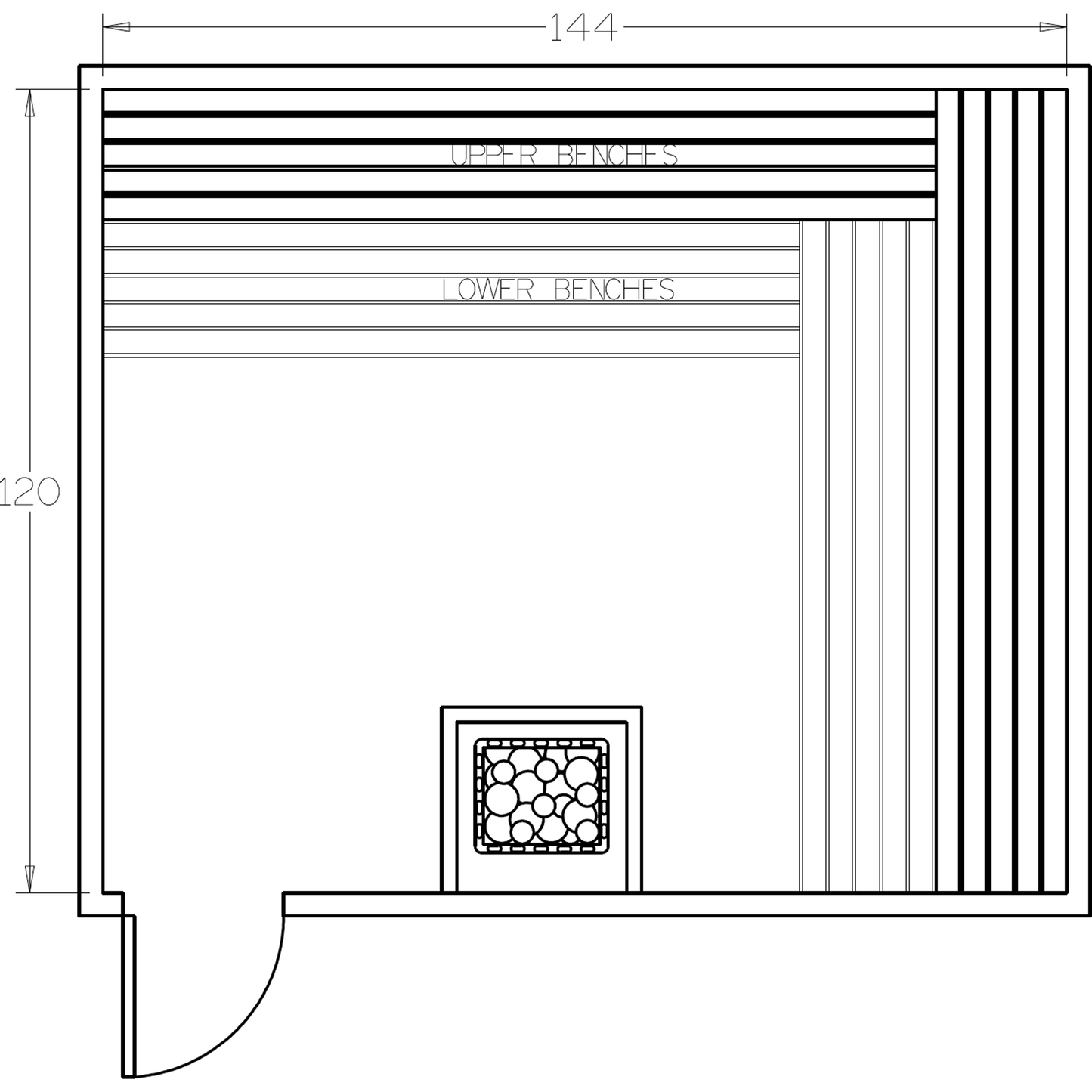 Finnish Sauna Builders 10' x 12' x 7' Pre-Cut Sauna Kit