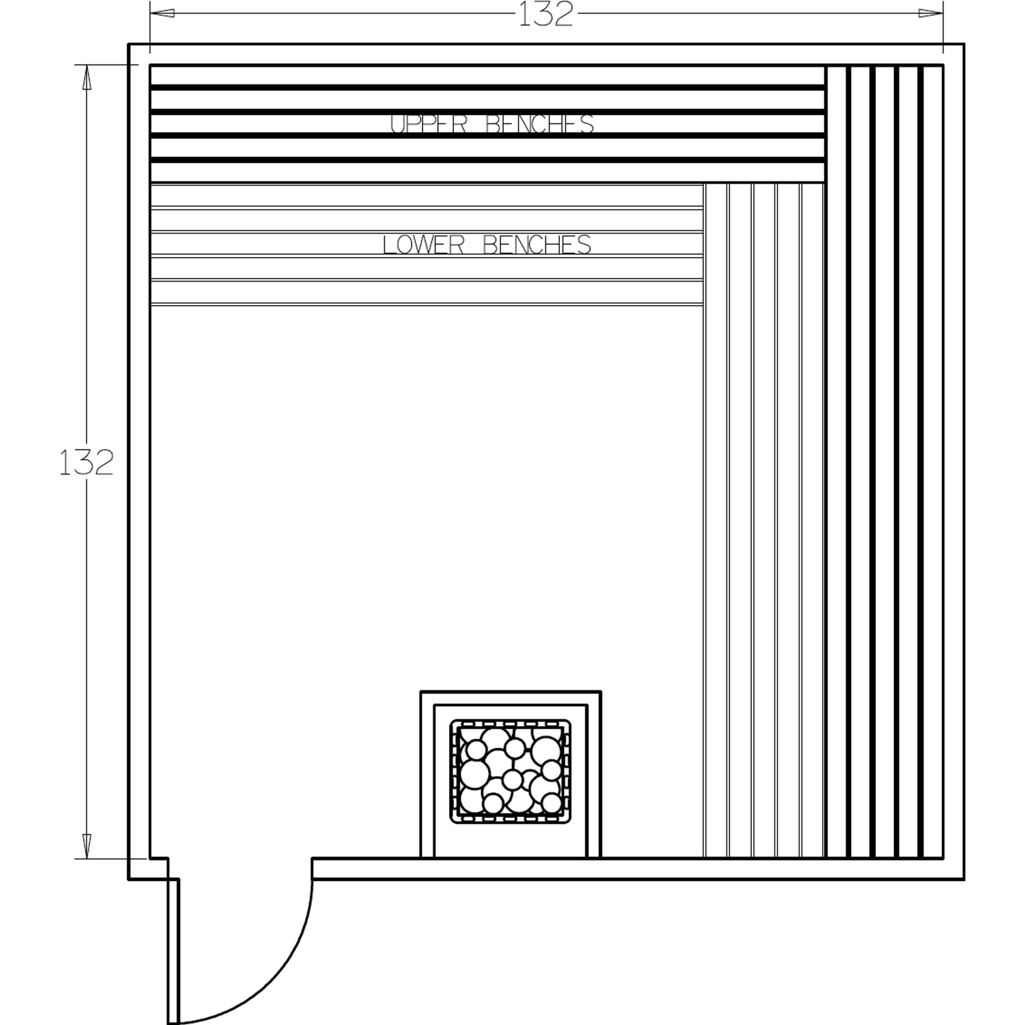 Finnish Sauna Builders 11' x 11' x 7' Pre-Cut Sauna Kit