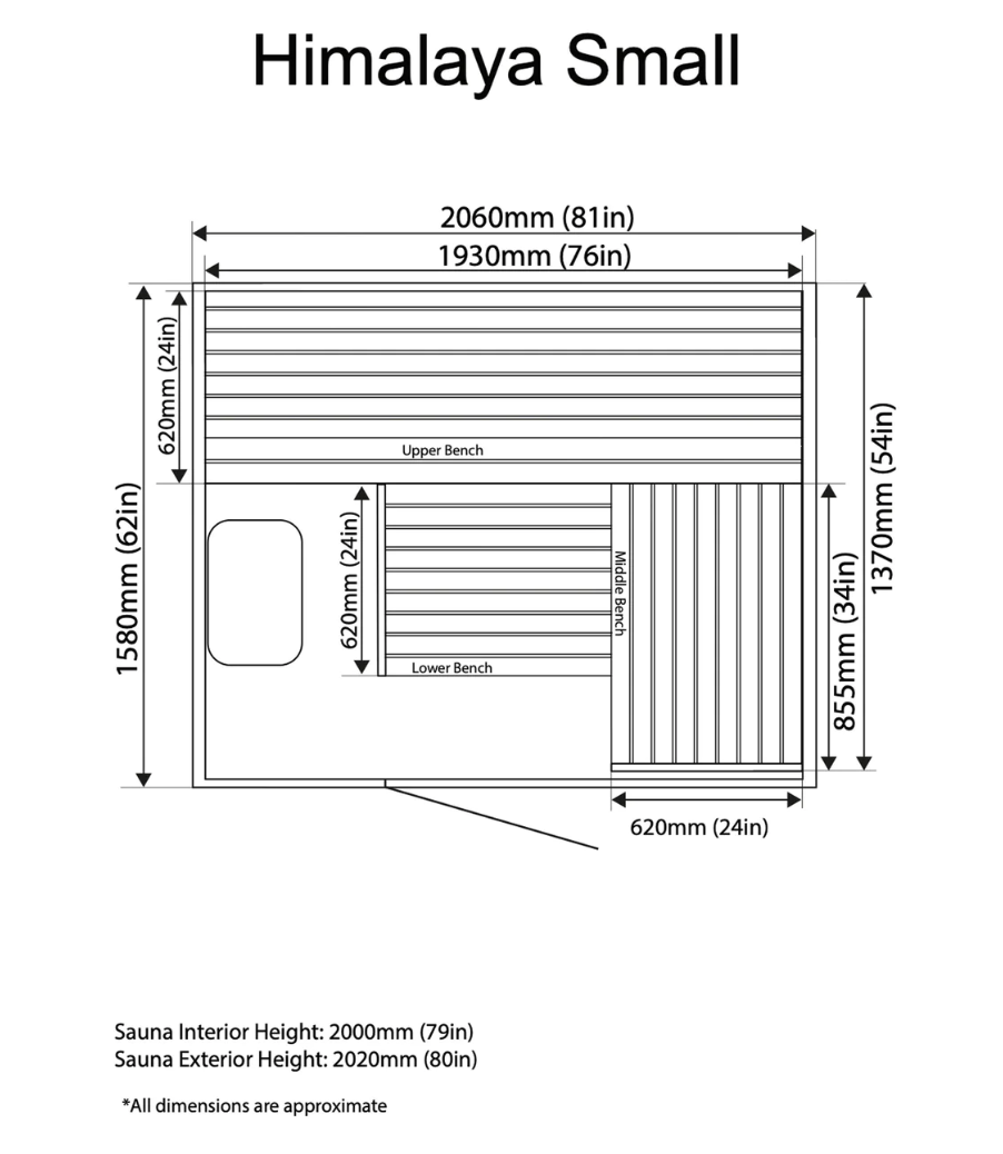 Almost Heaven Himalaya Small 3 Person Indoor Sauna