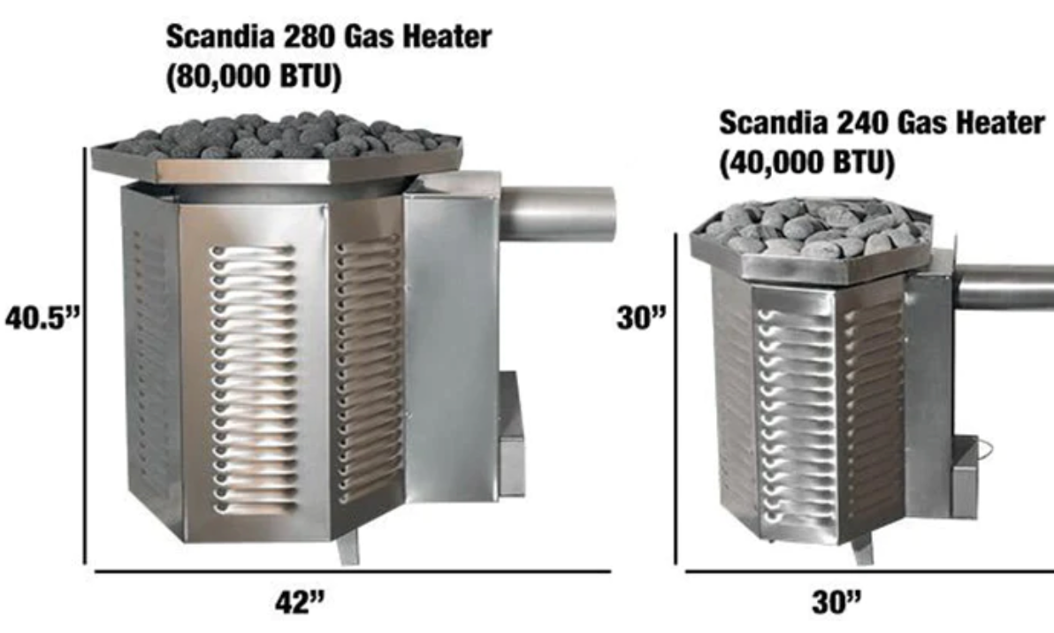 Scandia 40K BTU Gas Sauna Heater(84cf-616cf) Natural Gas / Standing Pilot / Horizontal,Natural Gas / Standing Pilot / Vertical,Natural Gas / Piezo / Horizontal,Liquid Propane / Standing Pilot / Horizontal,Liquid Propane / Standing Pilot / Vertical,Liquid