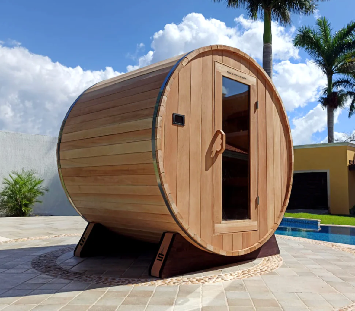Scandia Electric Barrel Sauna Kit 6 W x 4 D x 6 H / Wood,6 W x 4 D x 6 H / Glass,6 W x 5 D x 6 H / Wood,6 W x 5 D x 6 H / Glass,6 W x 6 D x 6 H / Wood,6 W x 6 D x 6 H / Glass,6 W x 7 D x 6 H / Wood,6 W x 7 D x 6 H / Glass,6 W x 8 D x 6 H / Wood,6 W x 8 D