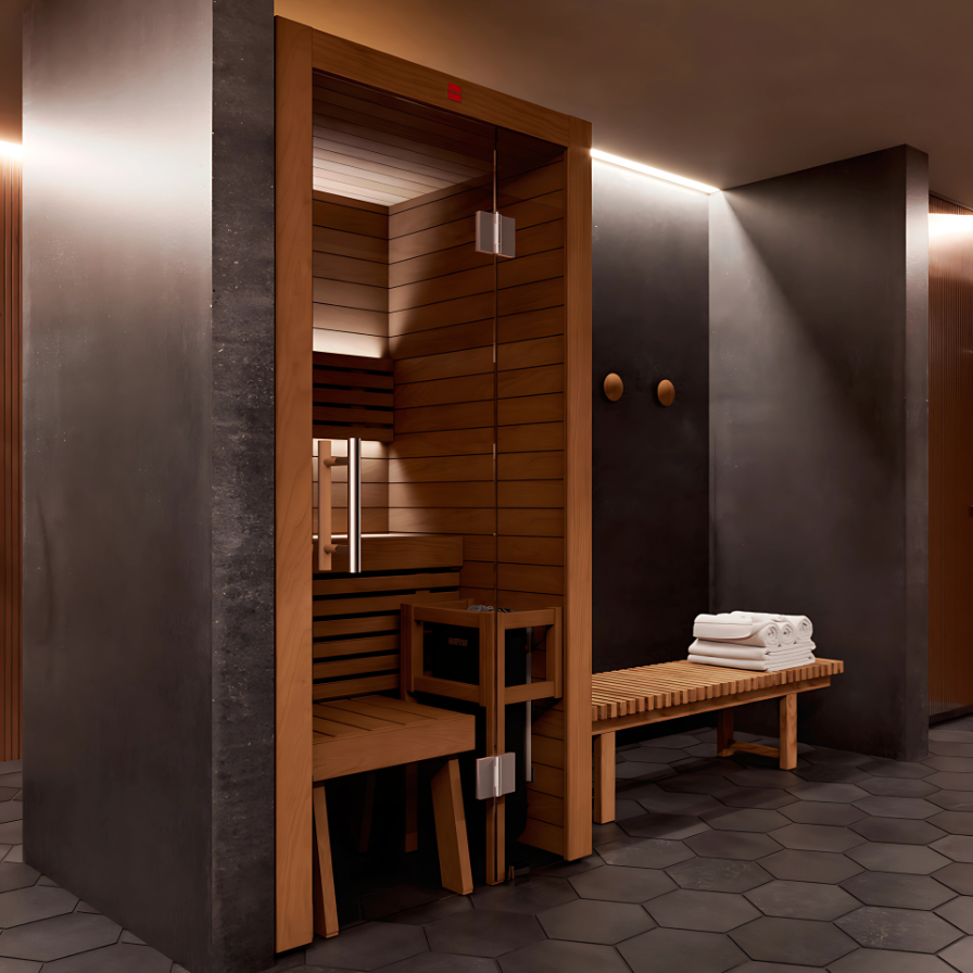 Harvia Utu Cabin Small Indoor Sauna | Heat Treated Nordic Spruce | 1 Person