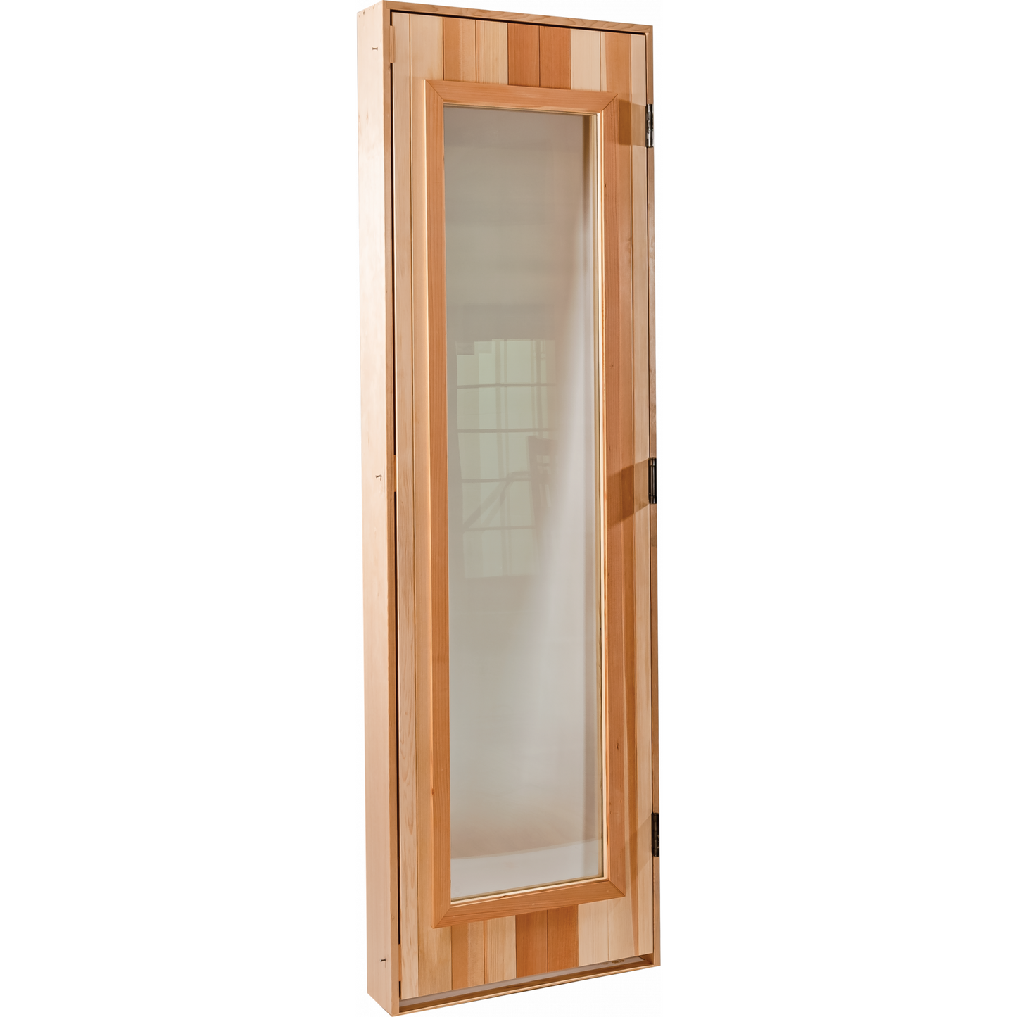 Finnish Sauna Builders Cedar Sauna Door 2' x 6' with 16"x60" Clear Tempered Thermo Glass