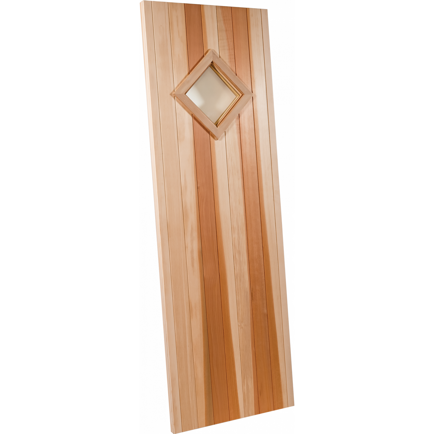Finnish Sauna Builders Cedar Sauna Door 2' x 6'8" with Clear 9" Diamond Tempered Glass