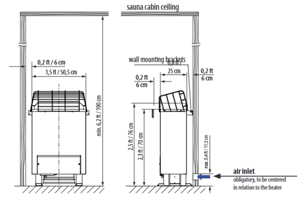 EOS Gracil 6kW Sauna Heater (213-300cf)