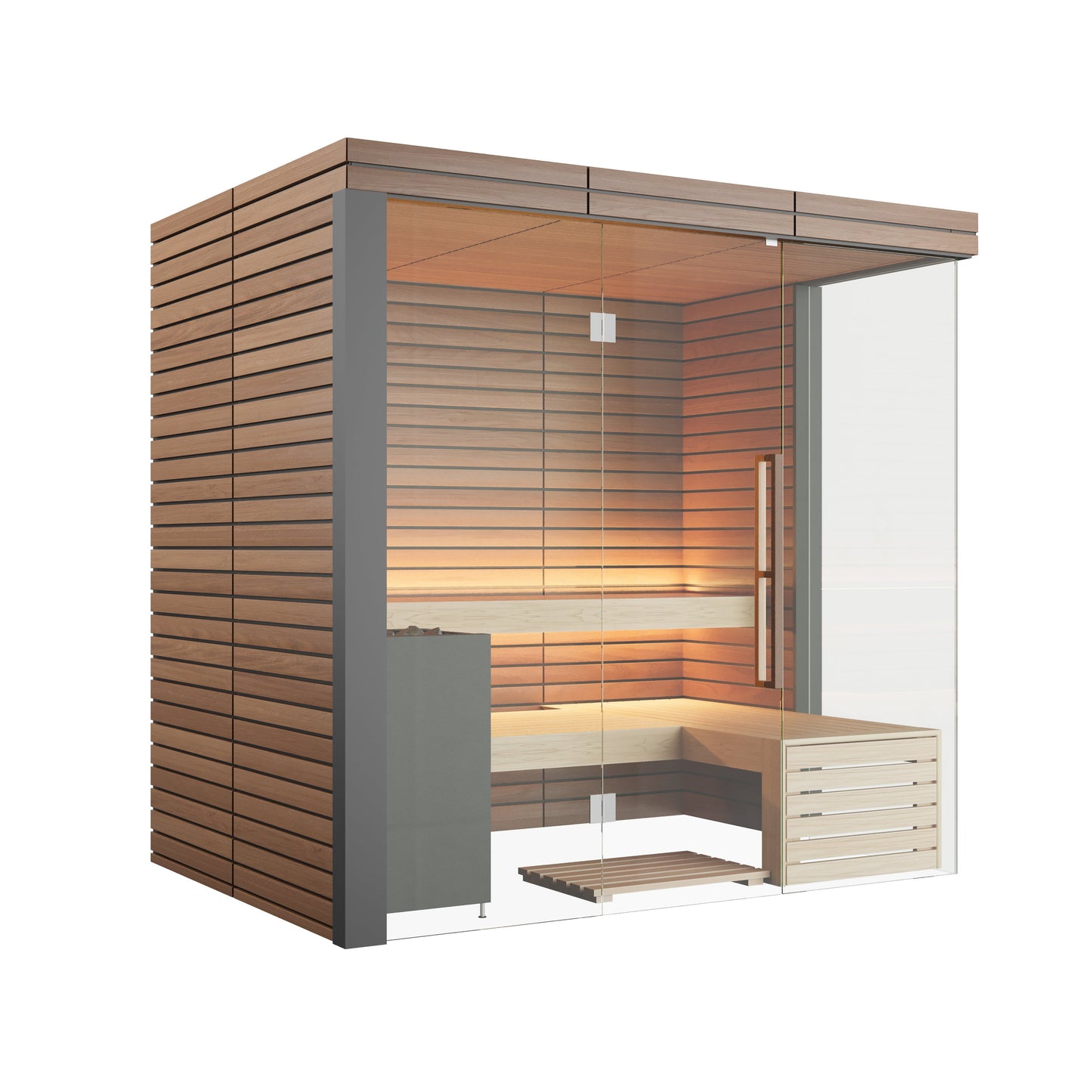 Harvia Lindea View Luxury 2-3 Person | Thermo Wood Reversible Sauna | With Virta 8KW Heater