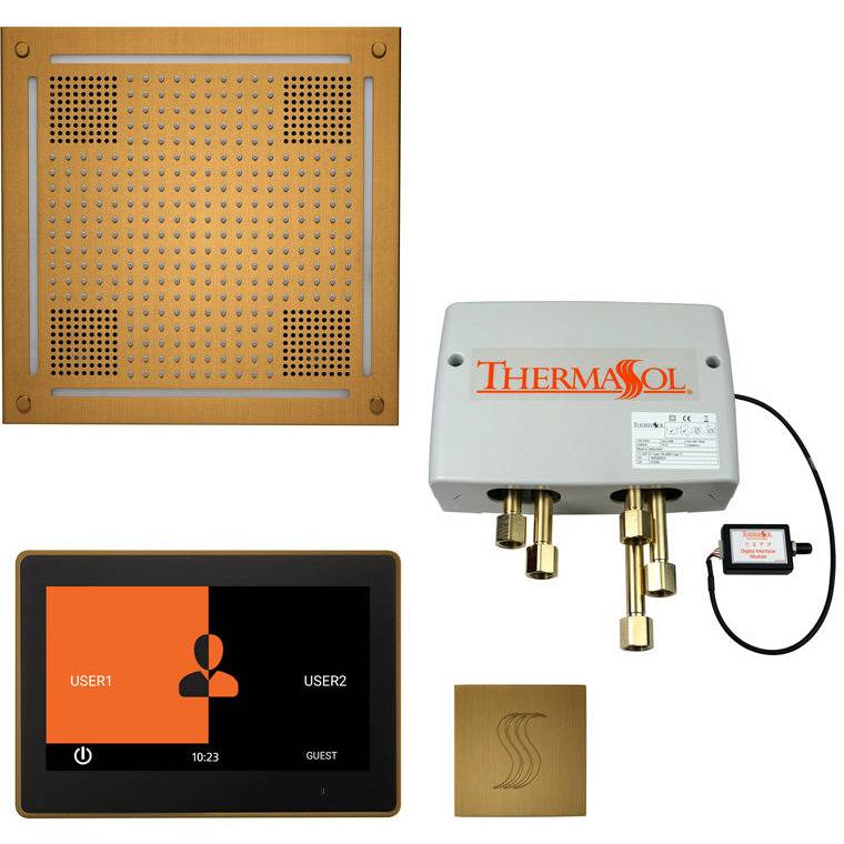ThermaSol Total Wellness Hydrovive Package with 10" ThermaTouch Square in Antique Brass Finish Antique Brass / Square / 10" ThermaSol twph10us-ab.jpg
