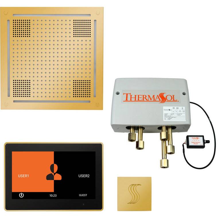 ThermaSol Total Wellness Hydrovive Package with 10" ThermaTouch Square in Polished Gold Finish Polished Gold / Square / 10" ThermaSol twph10us-pg.jpg
