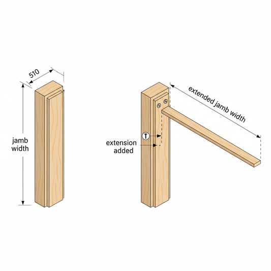 Finnish Sauna Builders DOOR STOP EXTENSIONS to increase jamb thickness from 7"- 12"