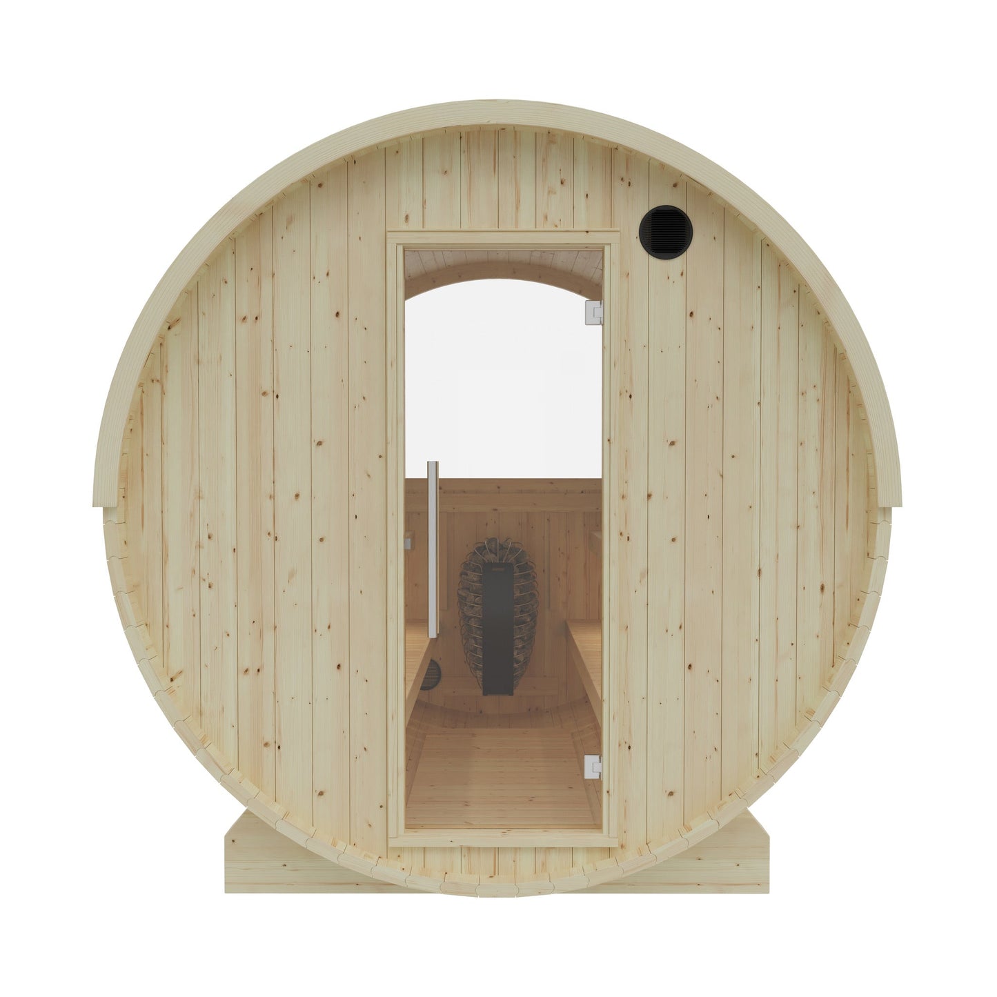 Vassa 6 Person 2 Tier Finnish Barrel Sauna with Heater - By Finnish Barrel Saunas Nordic Spruce / No Terrace Finnish Barrel Saunas 6F38C04A-17B2-4B34-9B26-F3997777D51B.jpg