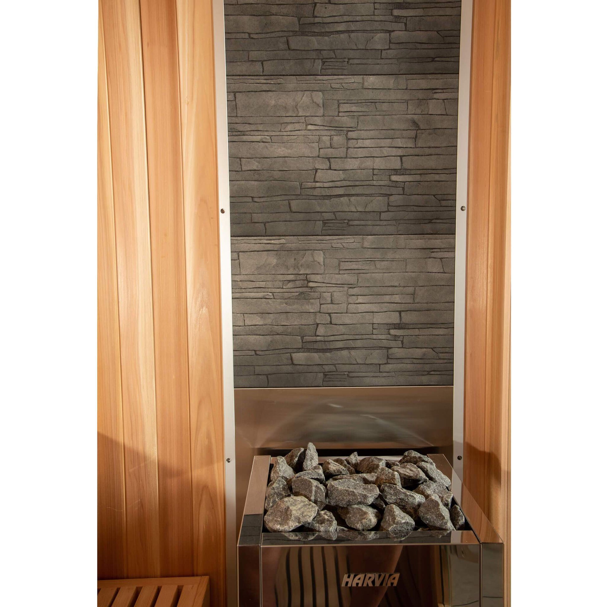 Almost Heaven Denali 6 Person Indoor Sauna Luxury Series - Rustic Cedar RUSTIC CEDAR (KNOTTY CEDAR),CLEAR CEDAR (FREE OF KNOTS) Almost Heaven Sauna Accessories_Denali_Stone_Wall_1_1024x1024_2x_4d60245e-02c4-4433-b214-f796cda8e8c8.jpg