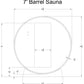 Almost Heaven Sauna Seneca 6 Person Classic Barrel Sauna Rustic Cedar,Onyx - Stained Southern Pine Almost Heaven Sauna Almost_Heaven_7ft_Barrel_Diameter.webp