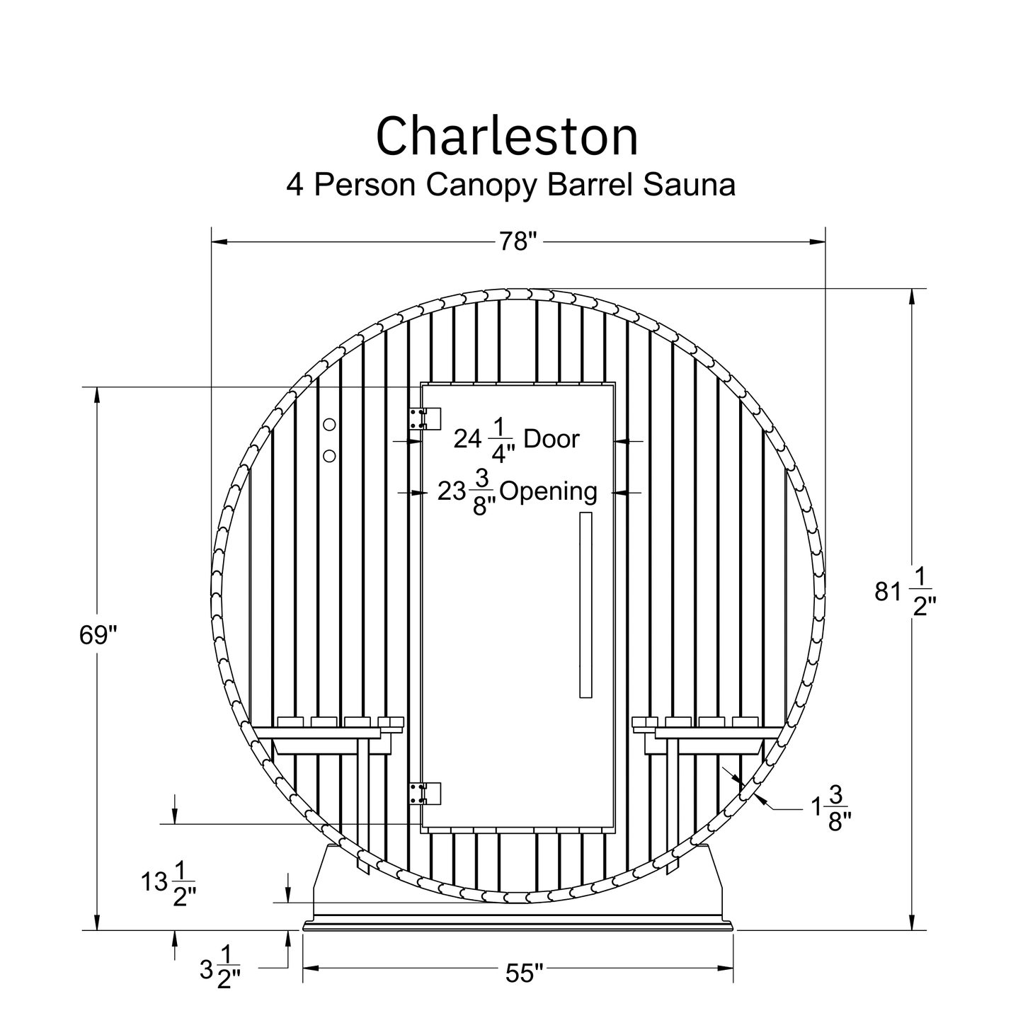 Almost Heaven Charleston 4 Person Canopy Barrel Sauna - photo 8