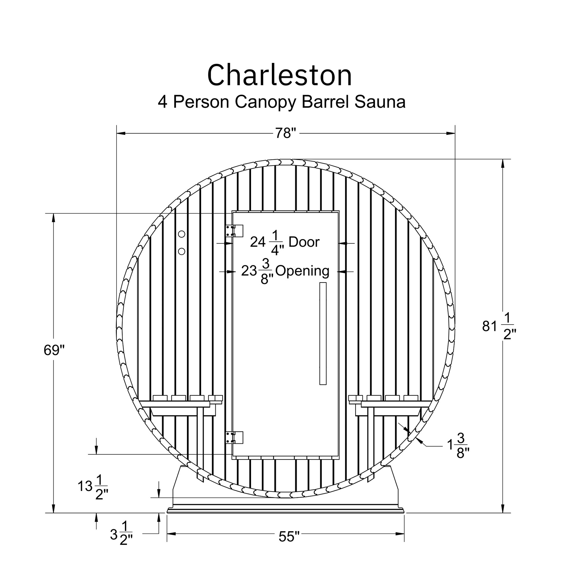 Almost Heaven Charleston 4 Person Canopy Barrel Sauna - photo 8