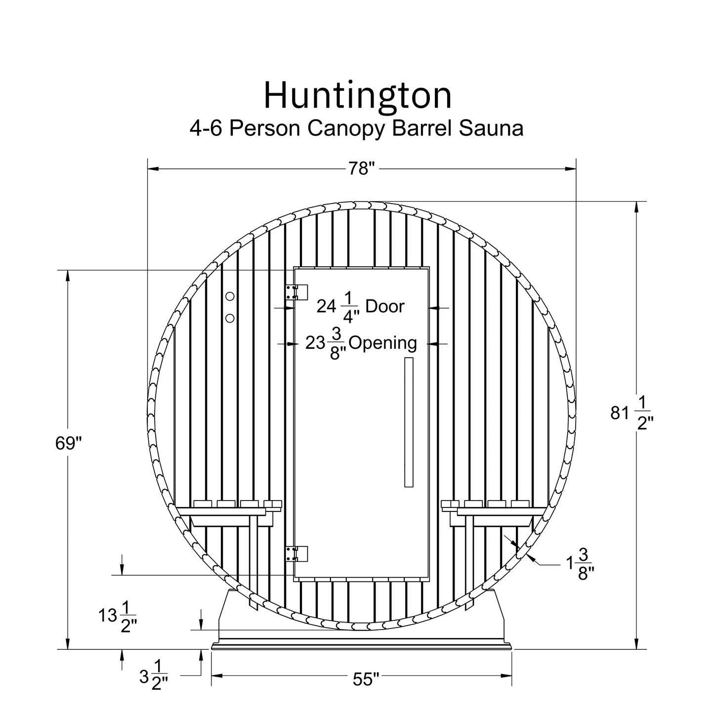 Almost Heaven Huntington 6 Person Canopy Barrel Sauna - photo 7